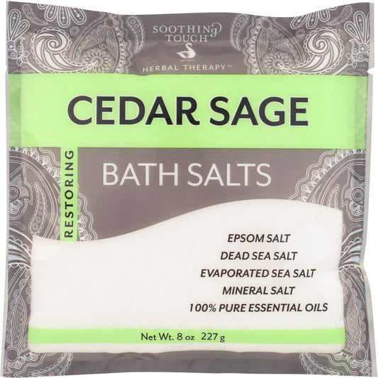 SOOTHING TOUCH: Bath Salt Cedar Sage, 8 oz